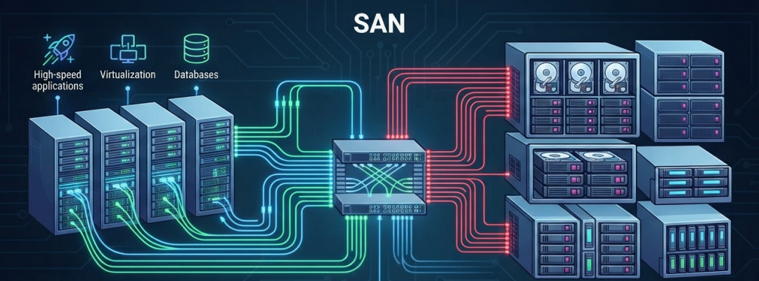 ¿Qué hace que una red de área de almacenamiento (SAN) sea esencial para los centros de datos modernos?